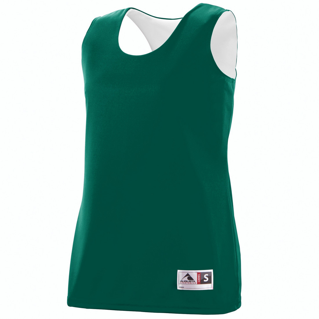 Picture of Augusta 147A-Dark Green- White-S Ladies Reversible Wicking Tank&#44; Dark Green-White - Small