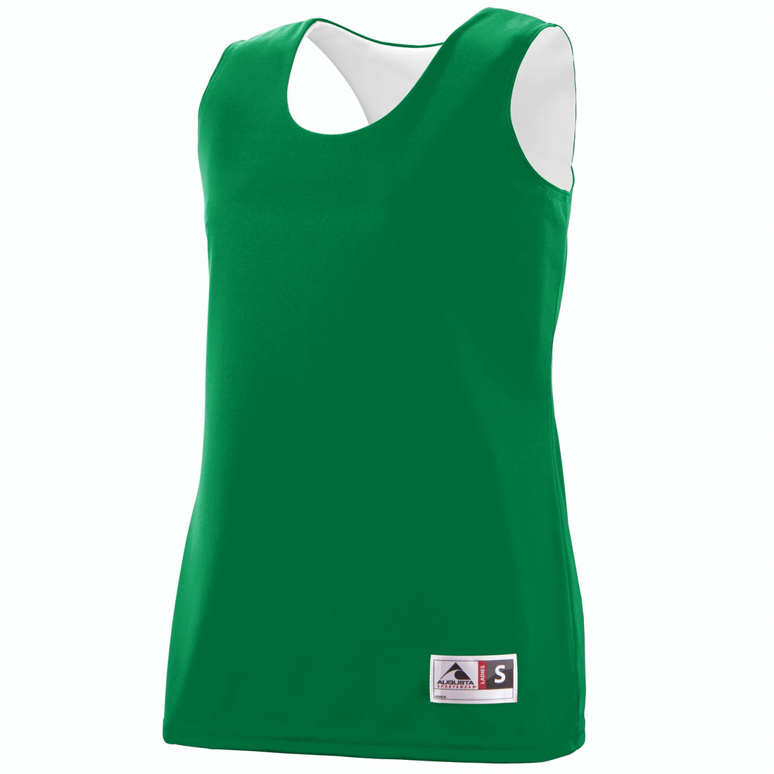 Augusta 147A-Kelly- White-M Ladies Reversible Wicking Tank, Kelly-White - Medium