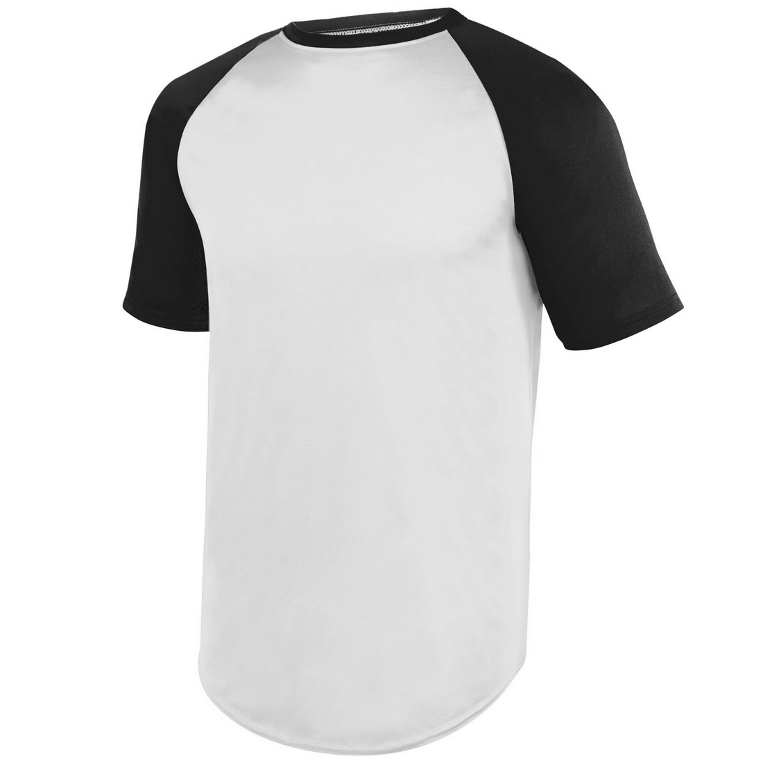 Picture of Augusta 1508A-White- Black-M Wicking Short Sleeve Baseball Jersey&#44; White-Black - Medium