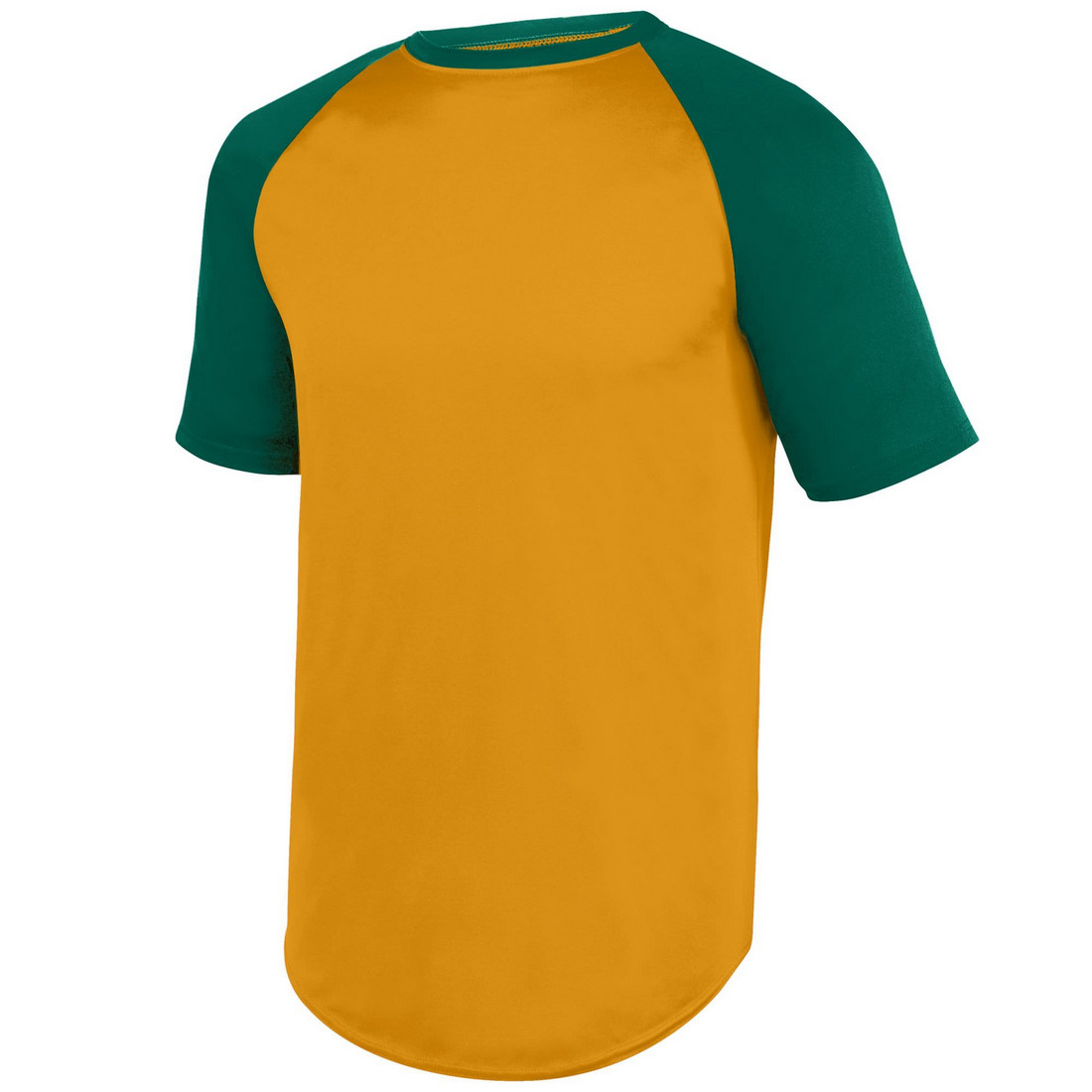 Picture of Augusta 1509A-Gold- Dark Green-M Youth Wicking Short Sleeve Baseball Jersey&#44; Gold & Dark Green - Medium