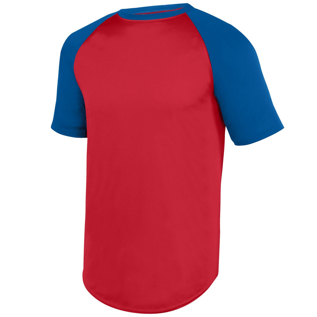 Picture of Augusta 1509A-Red- Royal-S Youth Wicking Short Sleeve Baseball Jersey&#44; Red & Royal - Small