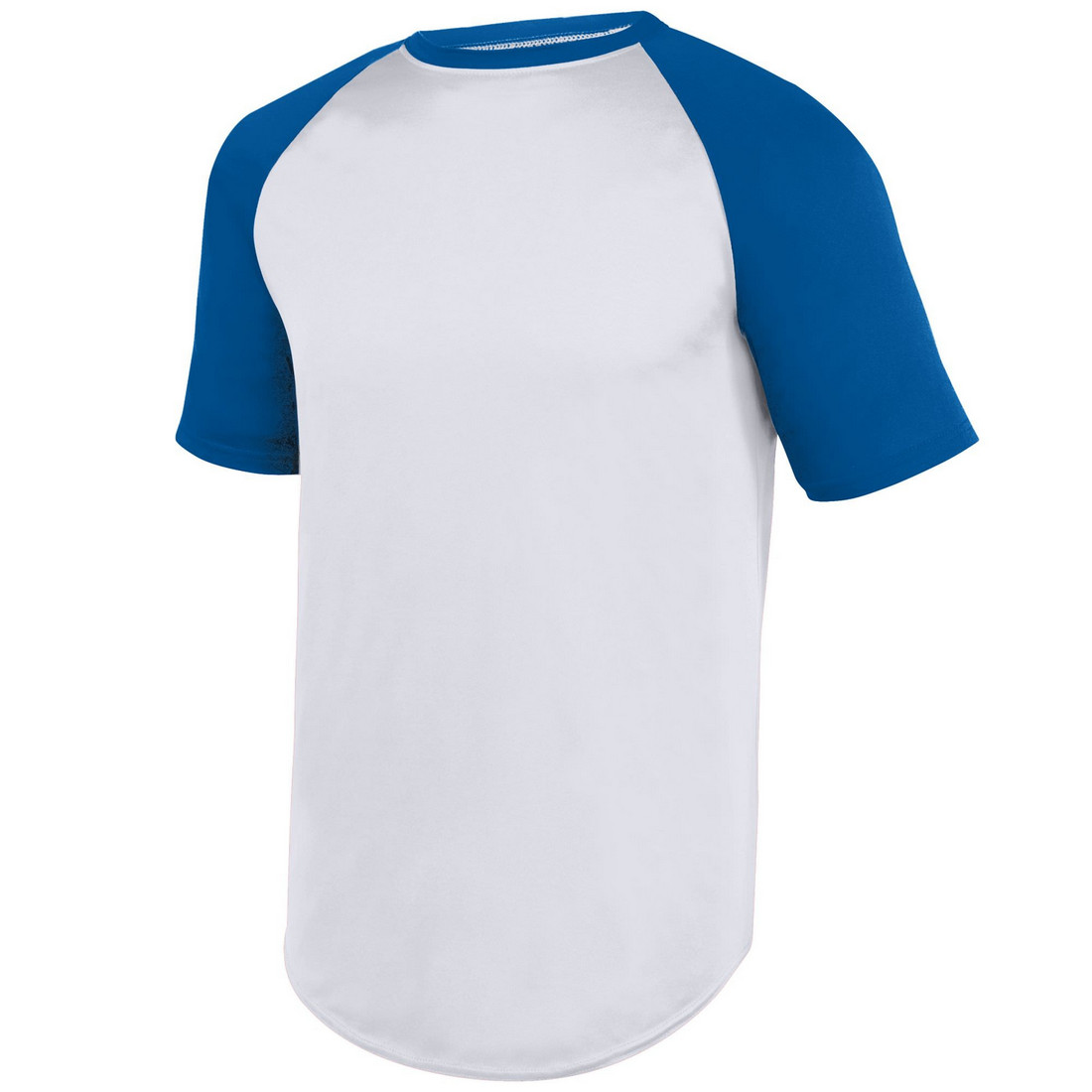 Picture of Augusta 1509A-White- Royal-S Youth Wicking Short Sleeve Baseball Jersey&#44; White & Royal - Small