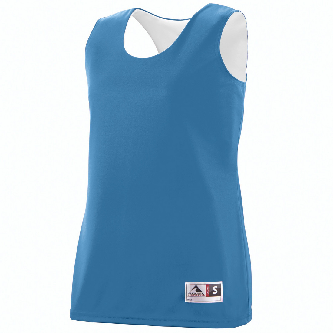 Picture of Augusta 147A-Columbia Blue- White-XL Ladies Reversible Wicking Tank&#44; Columbia Blue-White - Extra Large