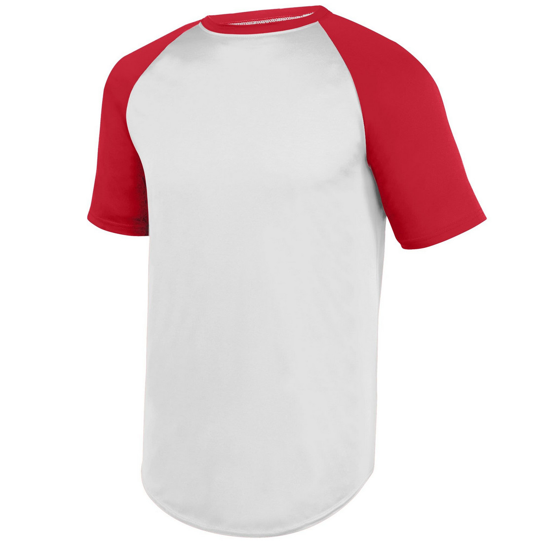 Picture of Augusta 1509A-White- Red-S Youth Wicking Short Sleeve Baseball Jersey&#44; White & Red - Small