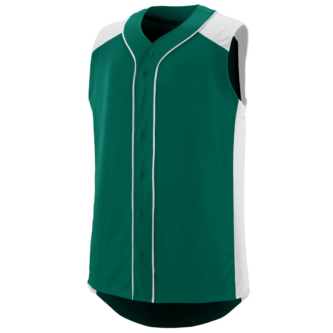 Picture of Augusta 1663A-Dark Green- White-M Youth Sleeveless Slugger Jersey&#44; Dark Green-White - Medium