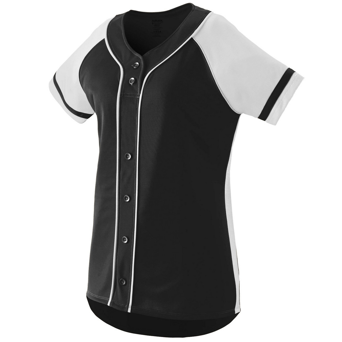 Picture of Augusta 1666A-Black- White-L Girls Winner Jersey&#44; Black-White - Large