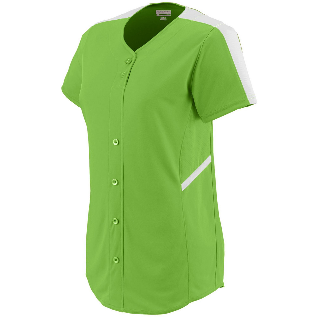 Picture of Augusta 1654A-Lime- White-L Ladies Closer Jersey&#44; Lime-White - Large