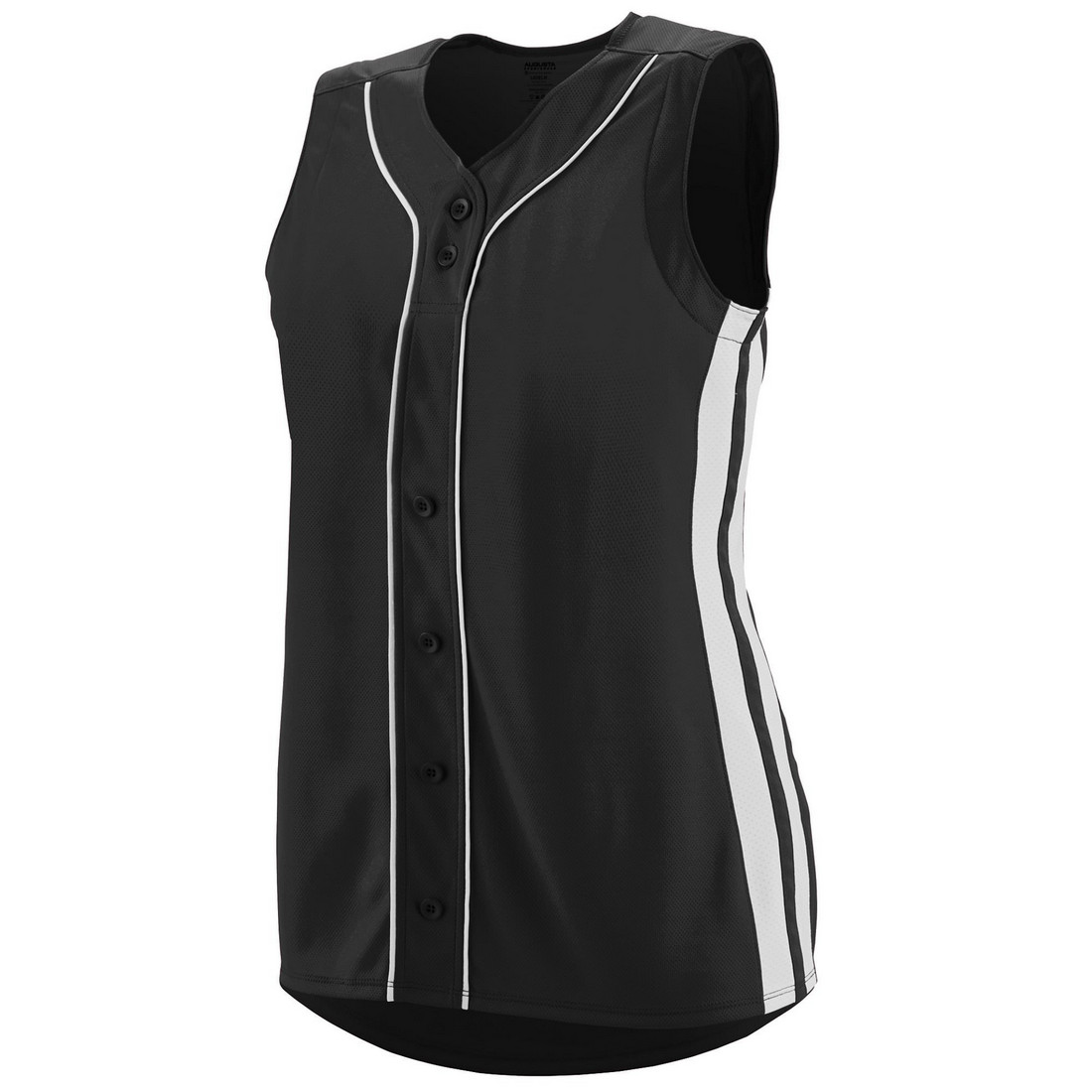 Picture of Augusta 1668A-Black- White-XL Ladies Sleeveless Winner Jersey&#44; Black-White - Extra Large
