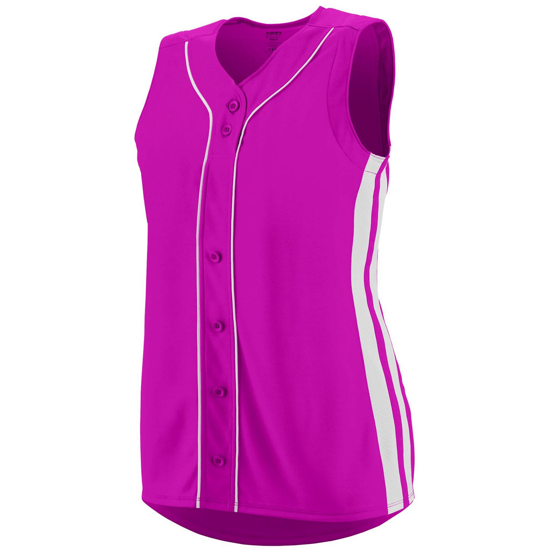 Picture of Augusta 1668A-Power Pink- White-2X Ladies Sleeveless Winner Jersey&#44; Power Pink-White - 2X