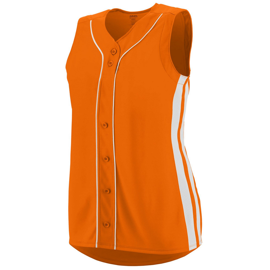 Picture of Augusta 1668A-Power Orange- White-2X Ladies Sleeveless Winner Jersey&#44; Power Orange-White - 2X