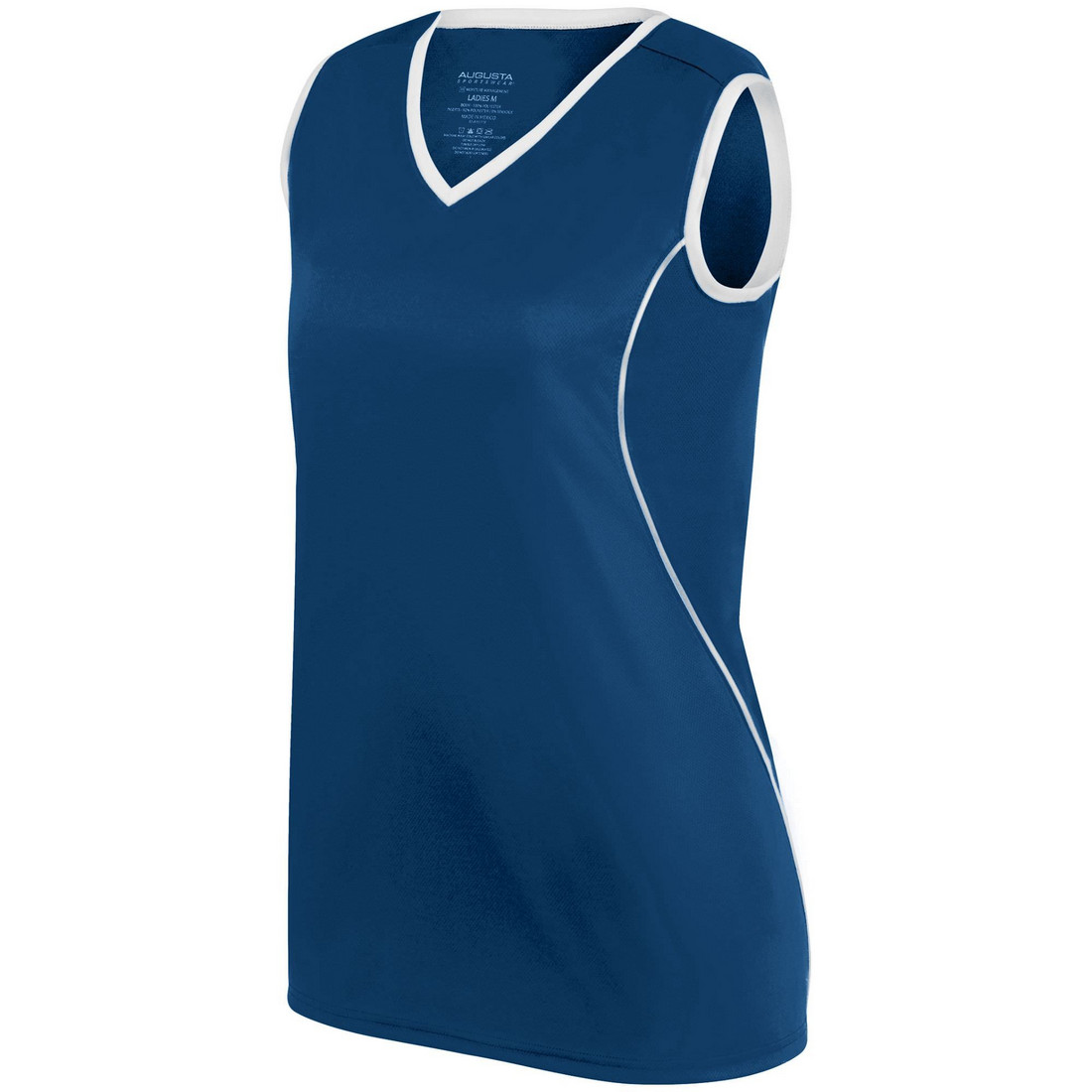 Picture of Augusta 1674A-Navy- White-L Ladies Firebolt Jersey&#44; Navy-White - Large