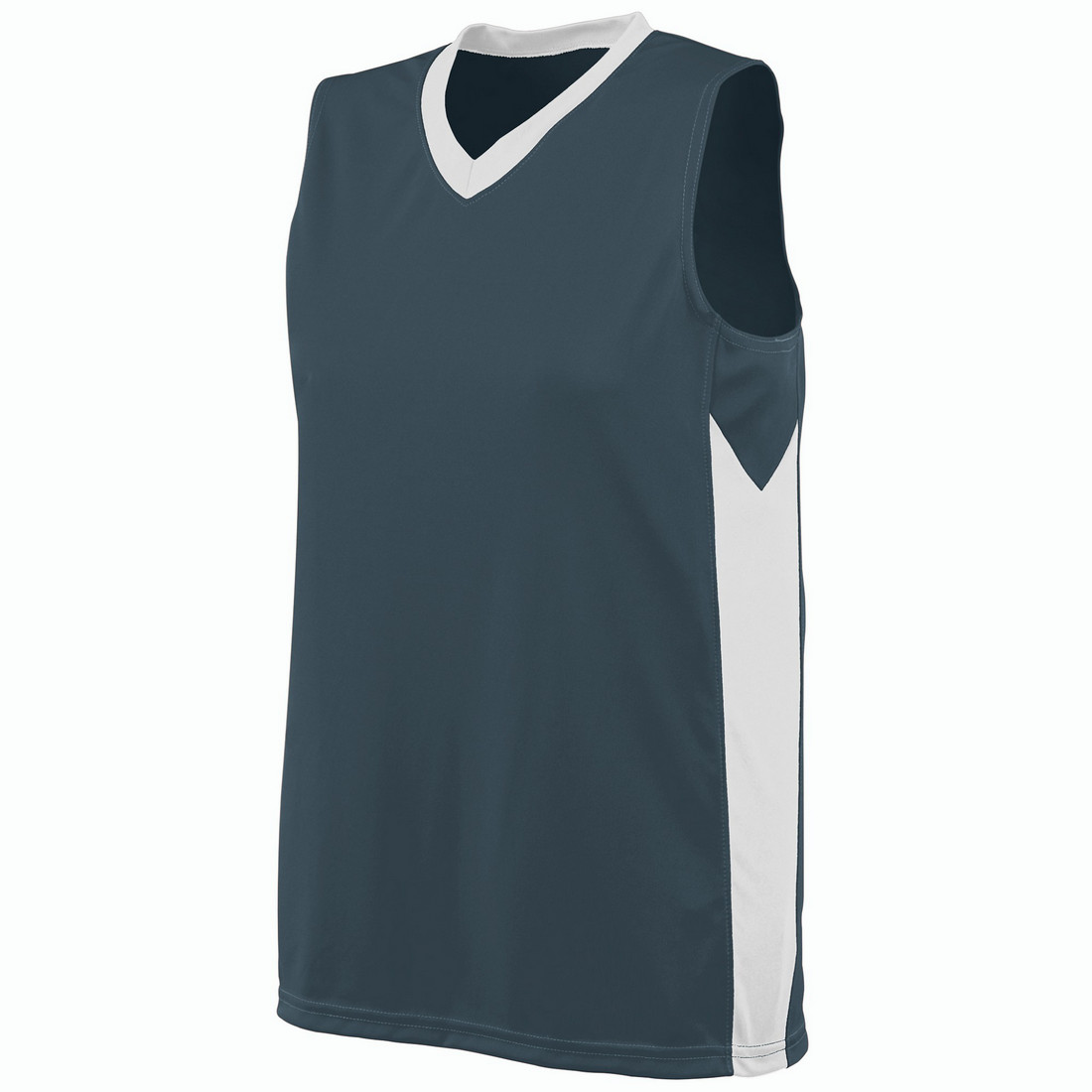 Picture of Augusta 1714A-Slate- White-XL Ladies Block Out Jersey&#44; Slate-White - Extra Large