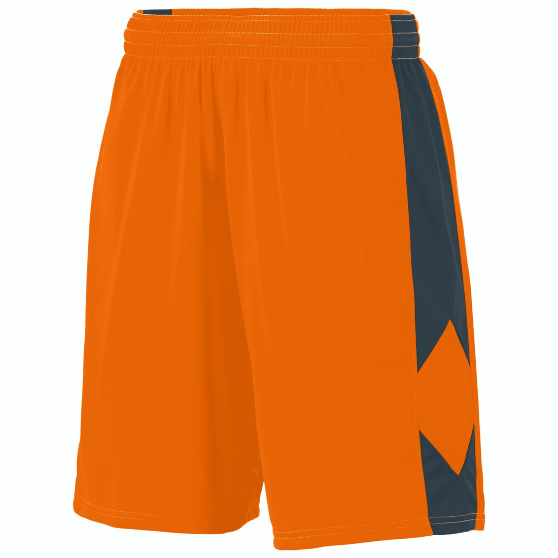 Picture of Augusta 1716A-Power Orange- Slate-L Youth Block Out Short&#44; Power Orange & Slate - Large