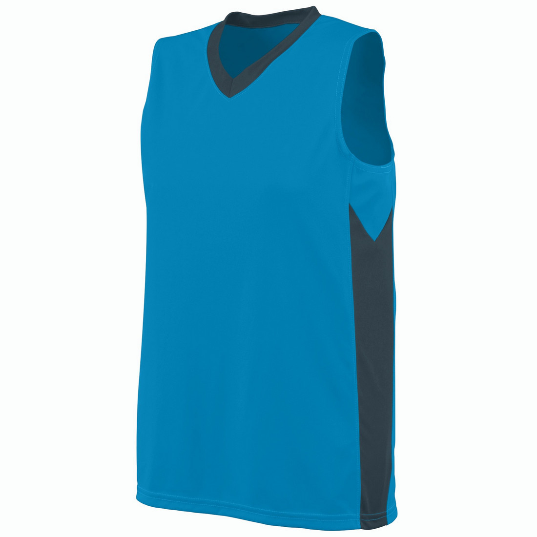 Picture of Augusta 1714A-Power Blue- Slate-M Ladies Block Out Jersey&#44; Power Blue & Slate - Medium