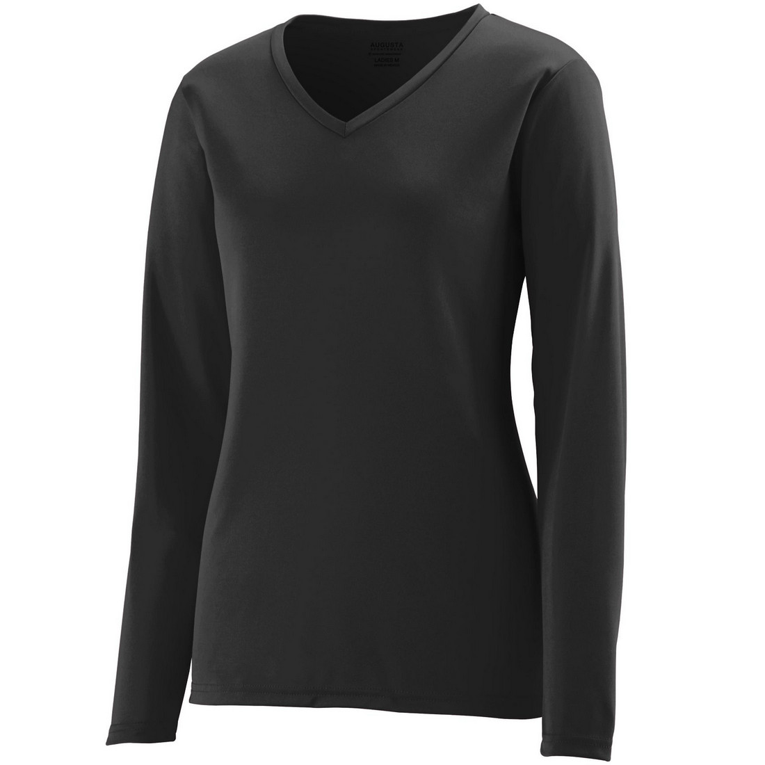 Picture of Augusta 1788A-Black-2X Ladies Long Sleeve Wicking Tee&#44; Black - 2X
