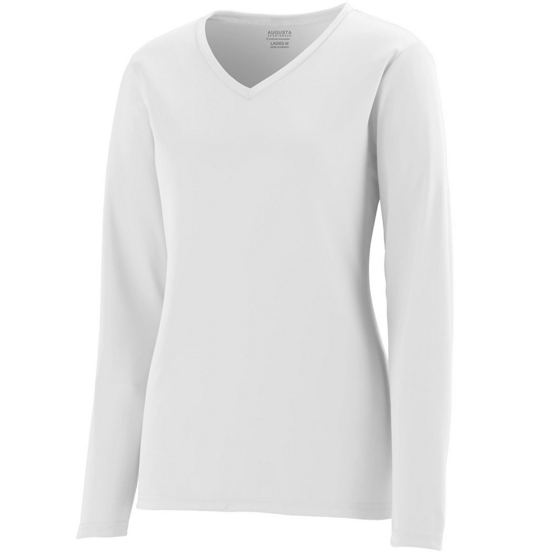 Picture of Augusta 1788A-White-XS Ladies Long Sleeve Wicking Tee&#44; White - Extra Small