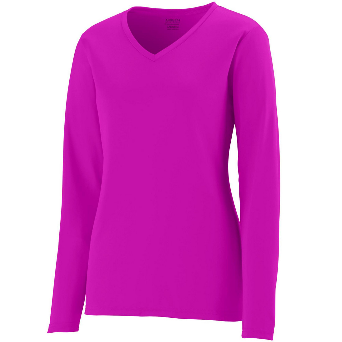 Picture of Augusta 1788A-Power Pink-XS Ladies Long Sleeve Wicking Tee&#44; Power Pink - Extra Small