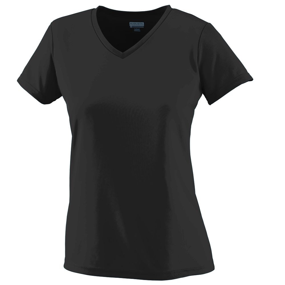 Picture of Augusta 1790A-Black-3X Ladies Wicking Tee&#44; Black - 3X