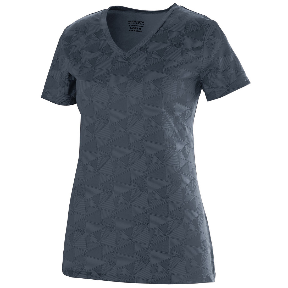 Picture of Augusta 1792A-Graphite- Black Print-XS Ladies Elevate Wicking Tee&#44; Graphite-Black Print - Extra Small