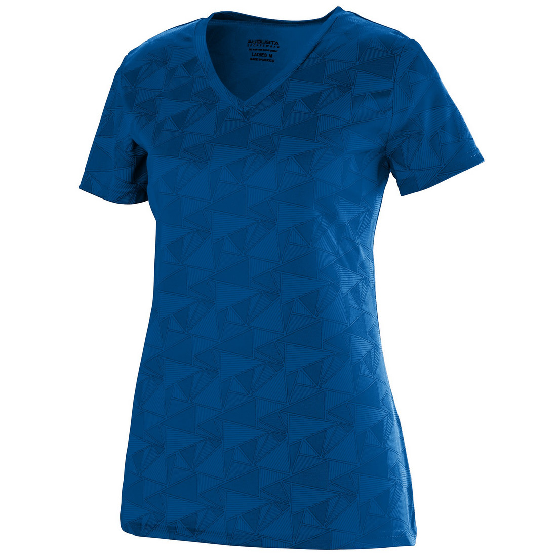 Picture of Augusta 1792A-Royal- Black Print-XS Ladies Elevate Wicking Tee&#44; Royal-Black Print - Extra Small