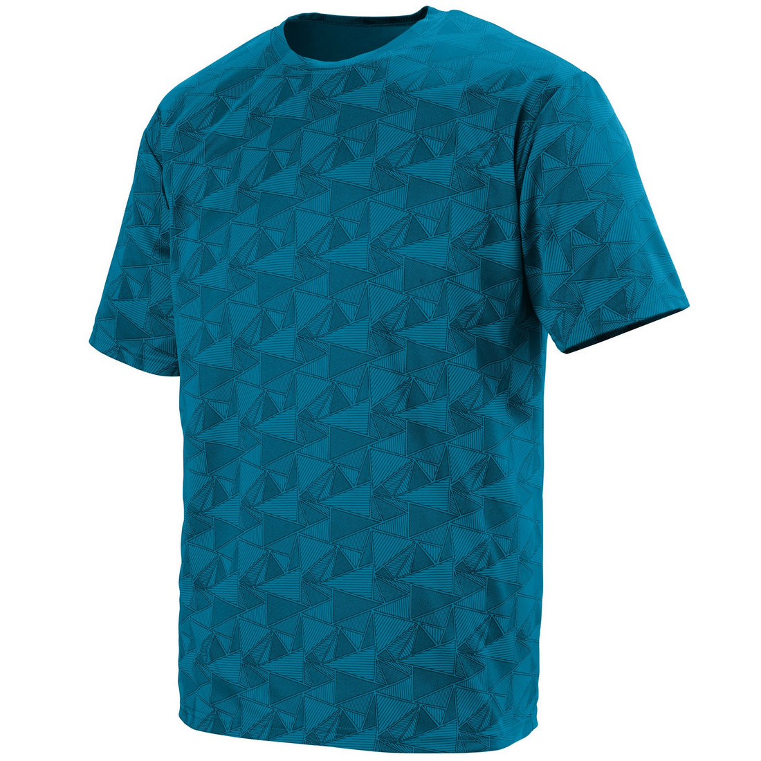 Picture of Augusta 1795A-Power Blue- Black Print-M Elevate Wicking Tee&#44; Power Blue-Black Print - Medium
