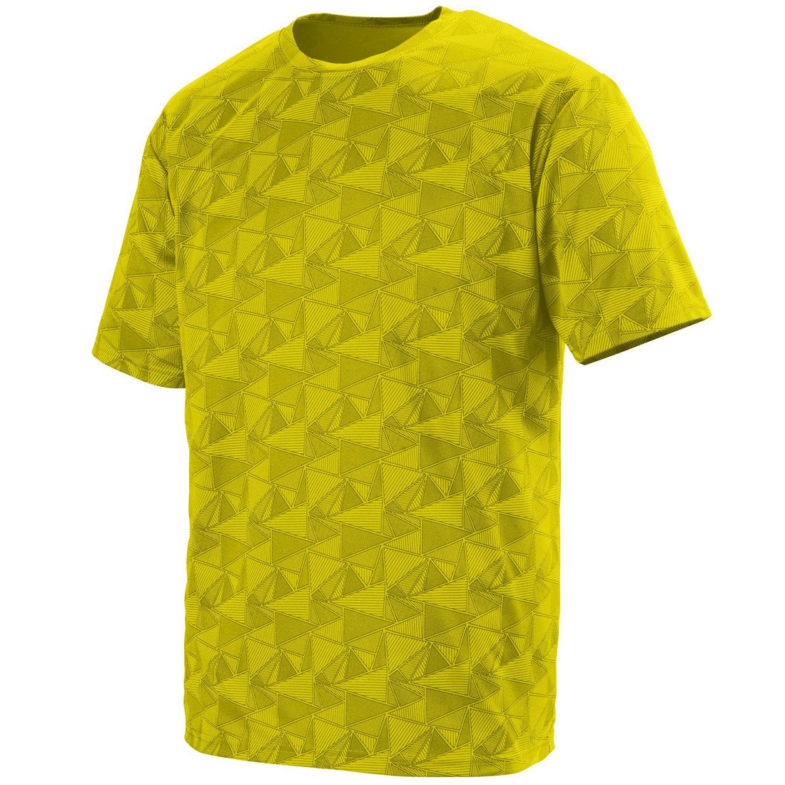 Picture of Augusta 1796A-Power Yellow- Black Print-M Youth Elevate Wicking Tee&#44; Power Yellow-Black Print - Medium