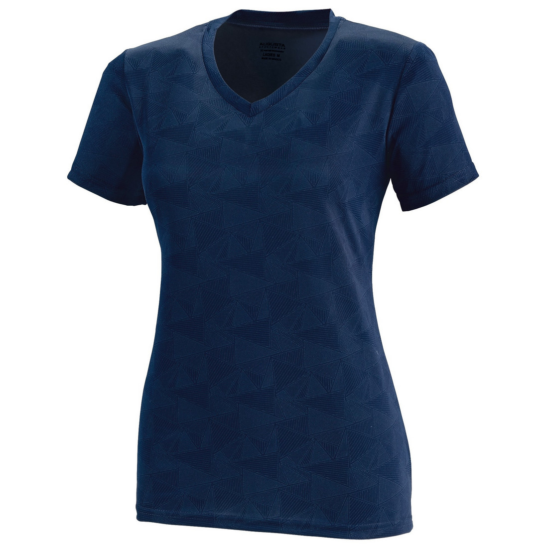 Picture of Augusta 1792A-Navy- White Print-XS Ladies Elevate Wicking Tee&#44; Navy-White Print - Extra Small
