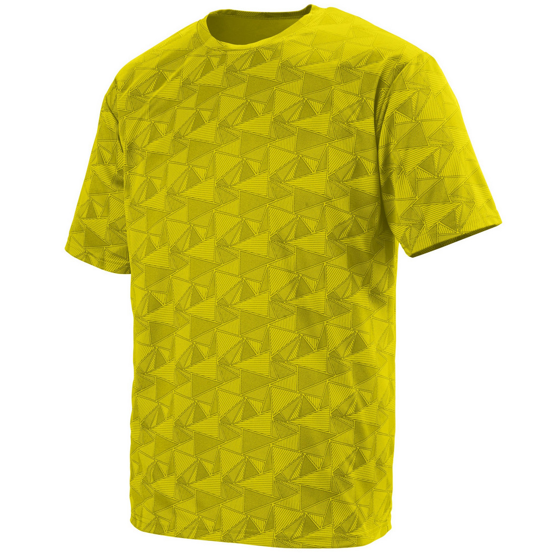 Picture of Augusta 1795A-Power Yellow- Black Print-S Elevate Wicking Tee&#44; Power Yellow-Black Print - Small