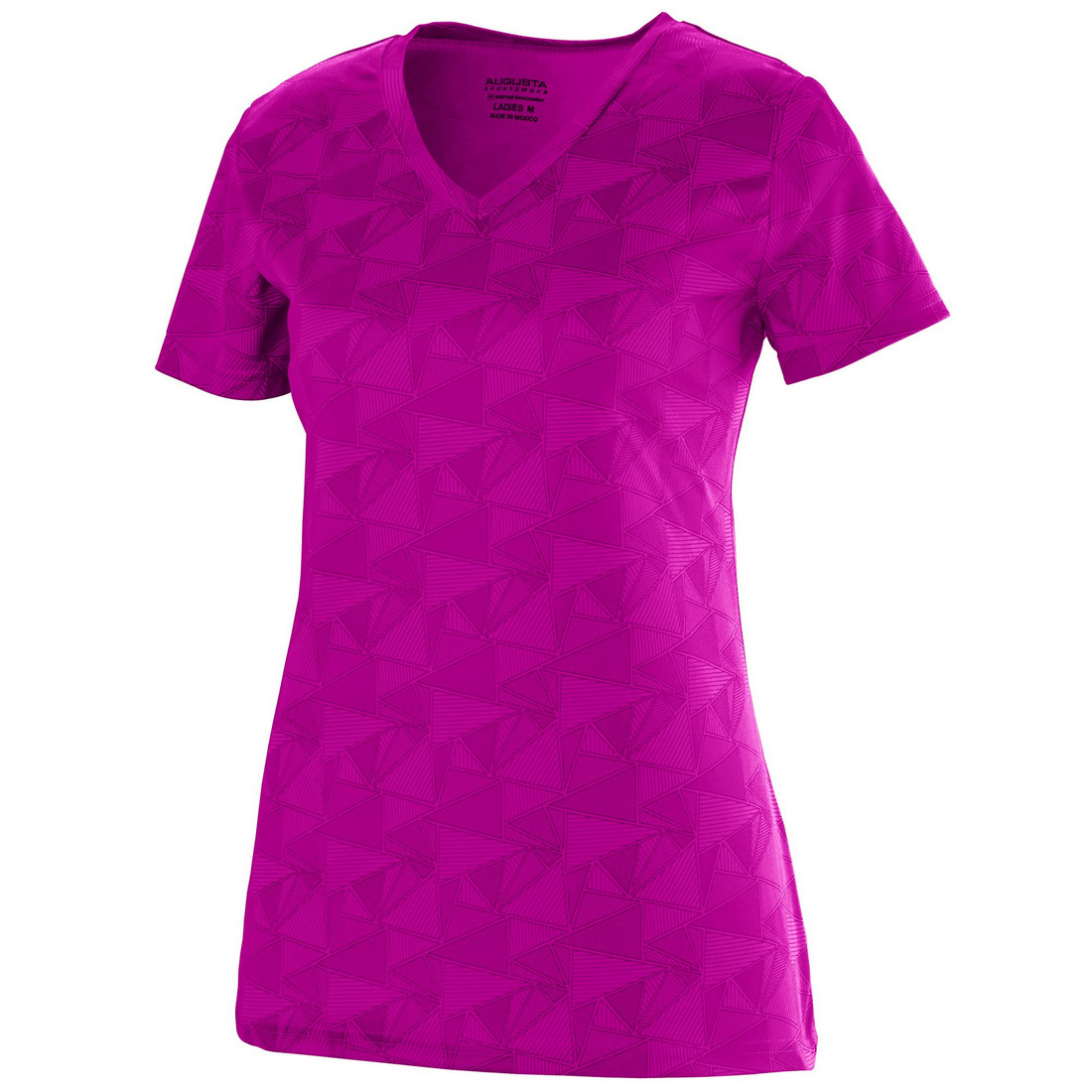 Picture of Augusta 1792A-Power Pink- Black Print-XS Ladies Elevate Wicking Tee&#44; Power Pink-Black Print - Extra Small