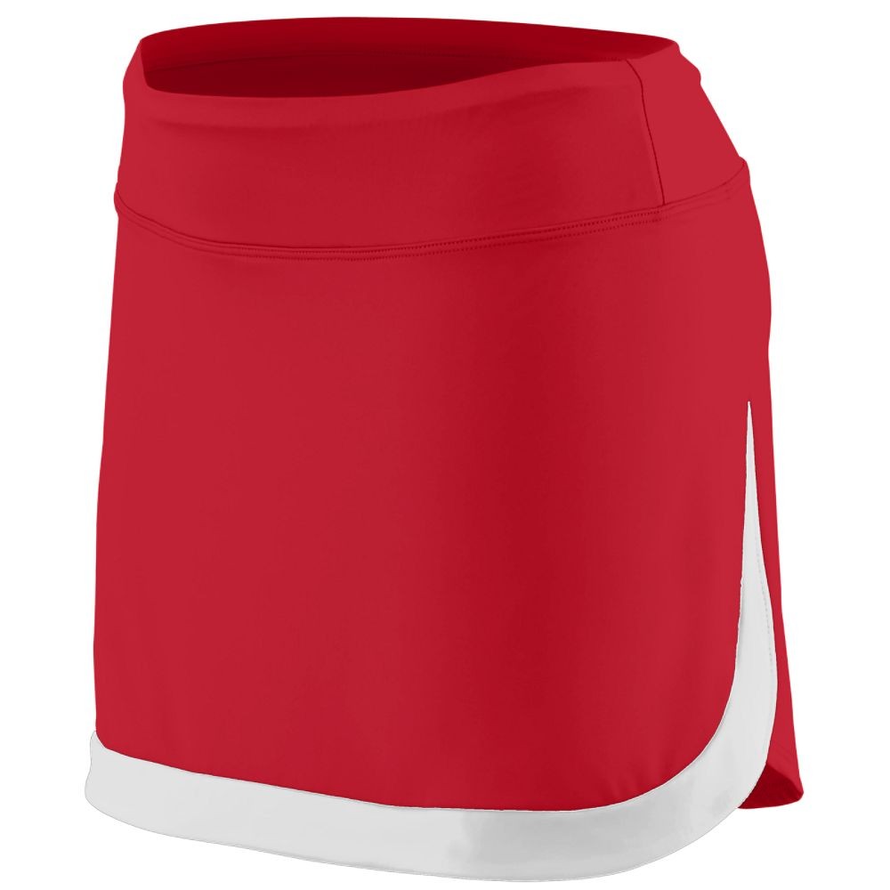 Picture of Augusta 2411A-Red- White-M Girls Action Color Block Skort&#44; Red-White - Medium
