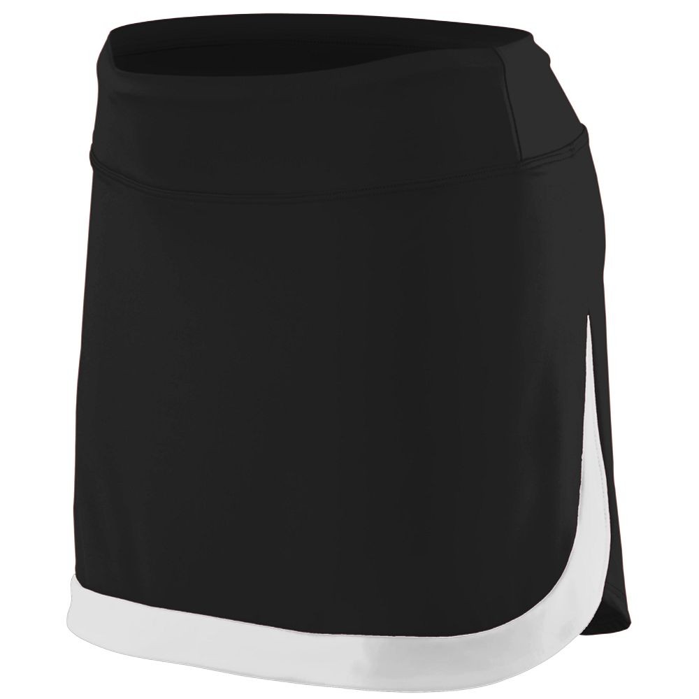 Picture of Augusta 2410A-Black- White-S Ladies Action Color Block Skort&#44; Black-White - Small