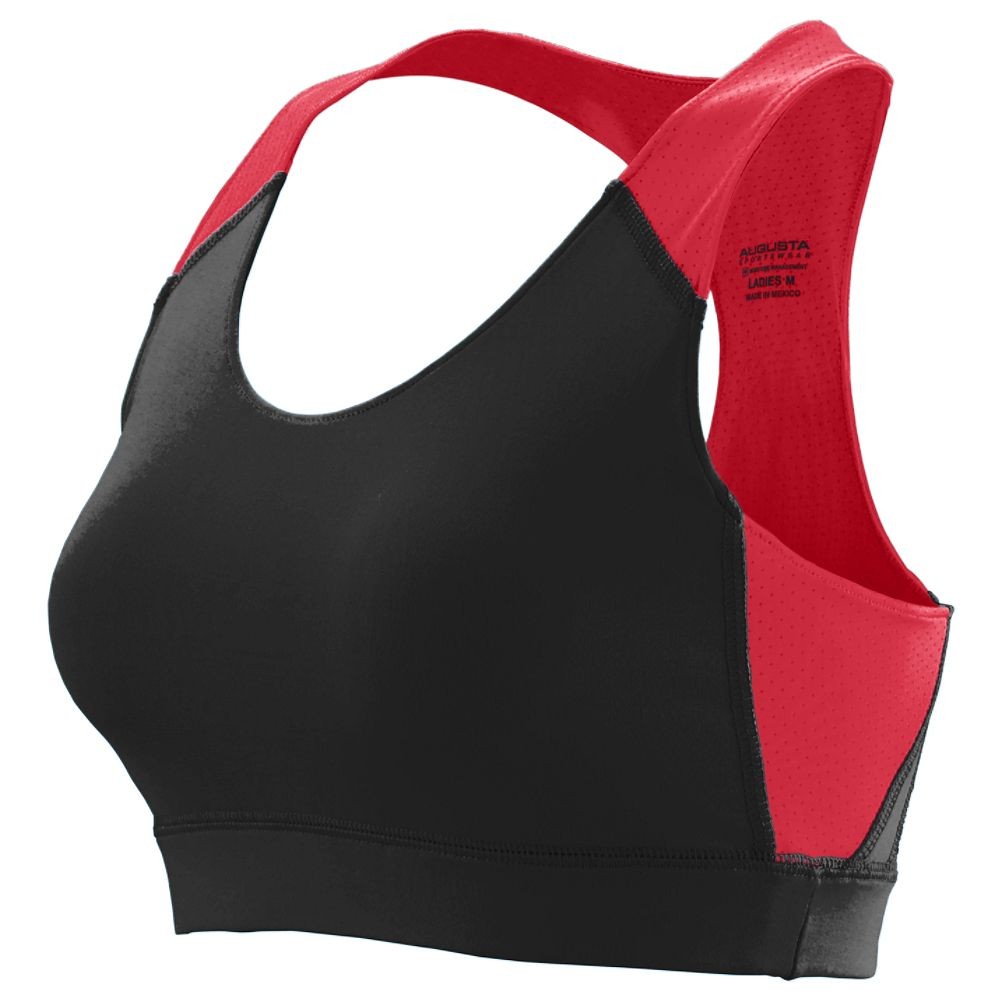 Picture of Augusta 2417A-Black- Red-XL Ladies All Sport Sports Bra&#44; Black & Red - Extra Large