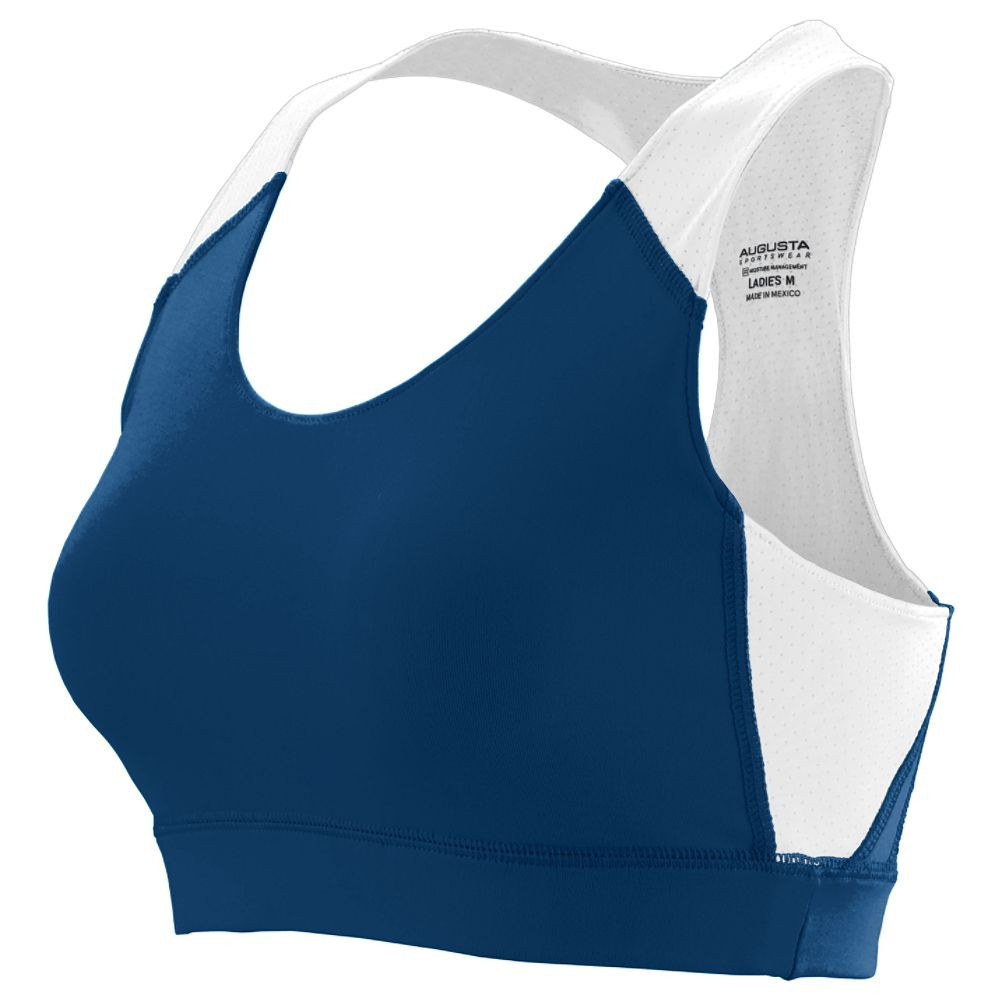 Picture of Augusta 2417A-Navy- White-XL Ladies All Sport Sports Bra&#44; Navy-White - Extra Large