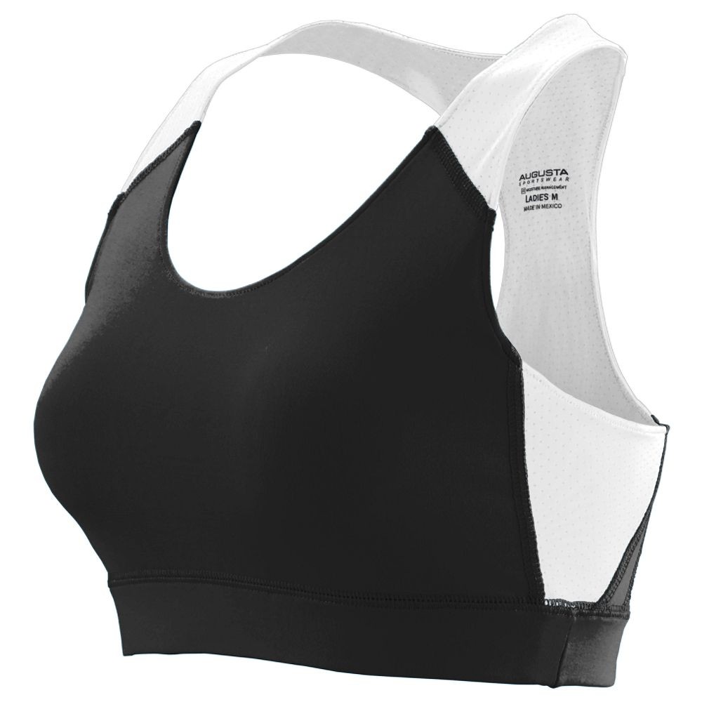 Picture of Augusta 2417A-Black- White-XL Ladies All Sport Sports Bra&#44; Black-White - Extra Large