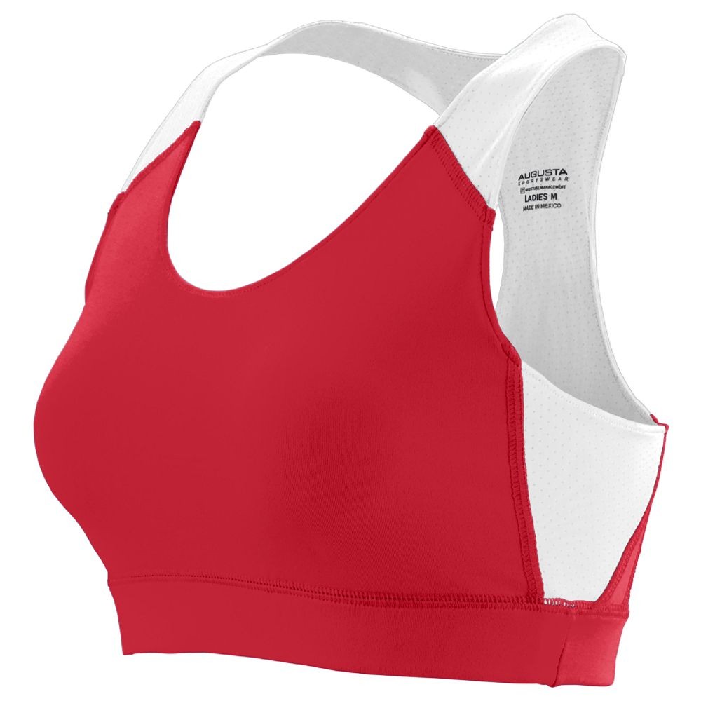 Picture of Augusta 2417A-Red- White-S Ladies All Sport Sports Bra&#44; Red-White - Small