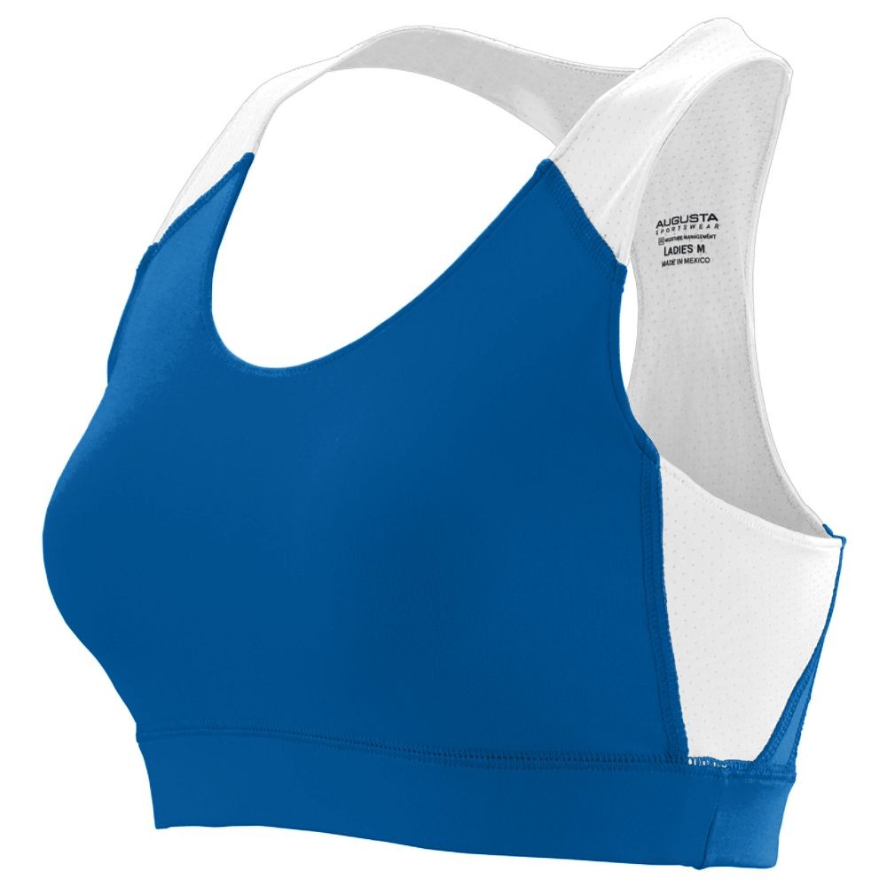 Picture of Augusta 2417A-Royal- White-L Ladies All Sport Sports Bra&#44; Royal-White - Large