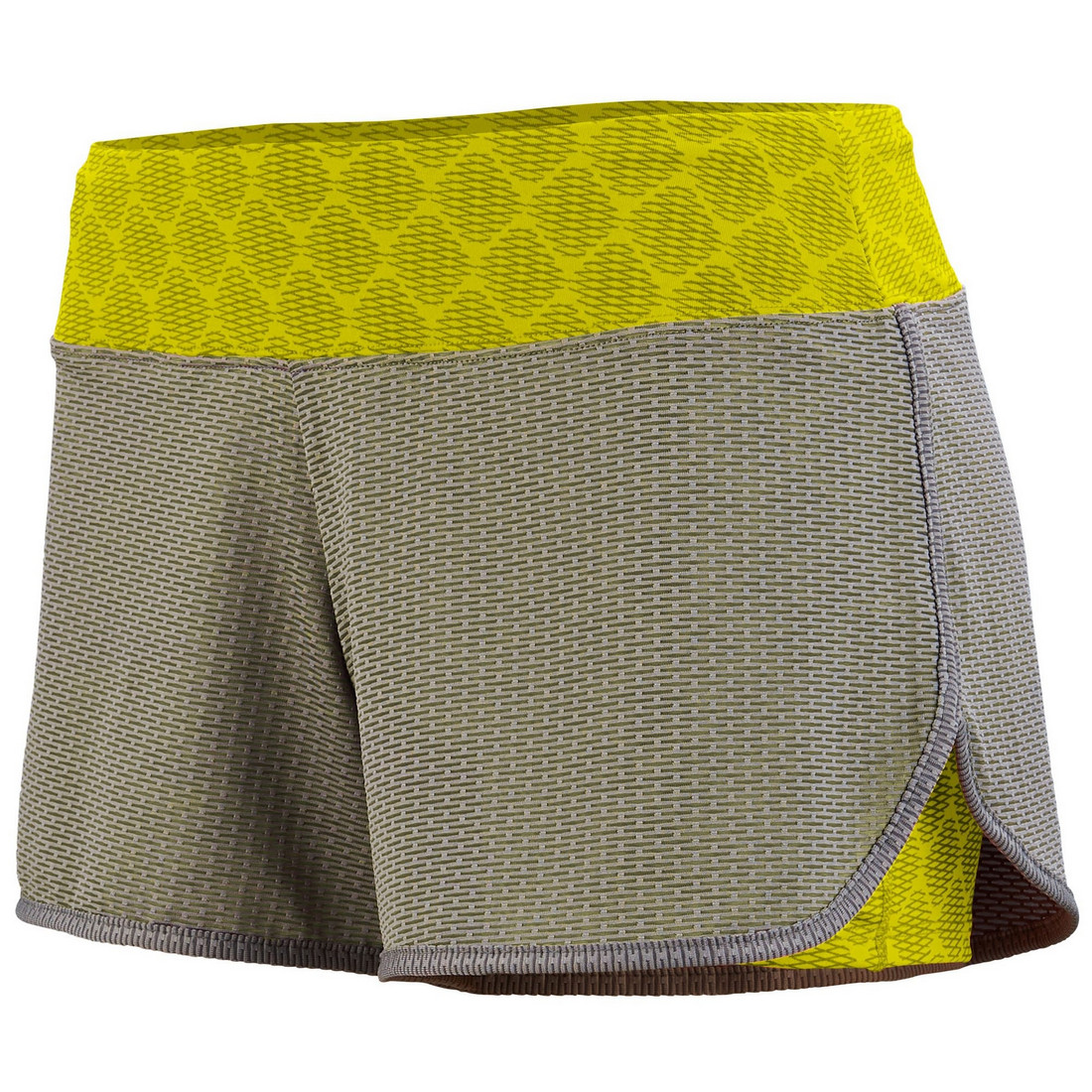 Picture of Augusta 2424A-Graphite- Power Yellow Plexus-S Ladies Sadie Short&#44; Graphite & Power Yellow Plexus - Small