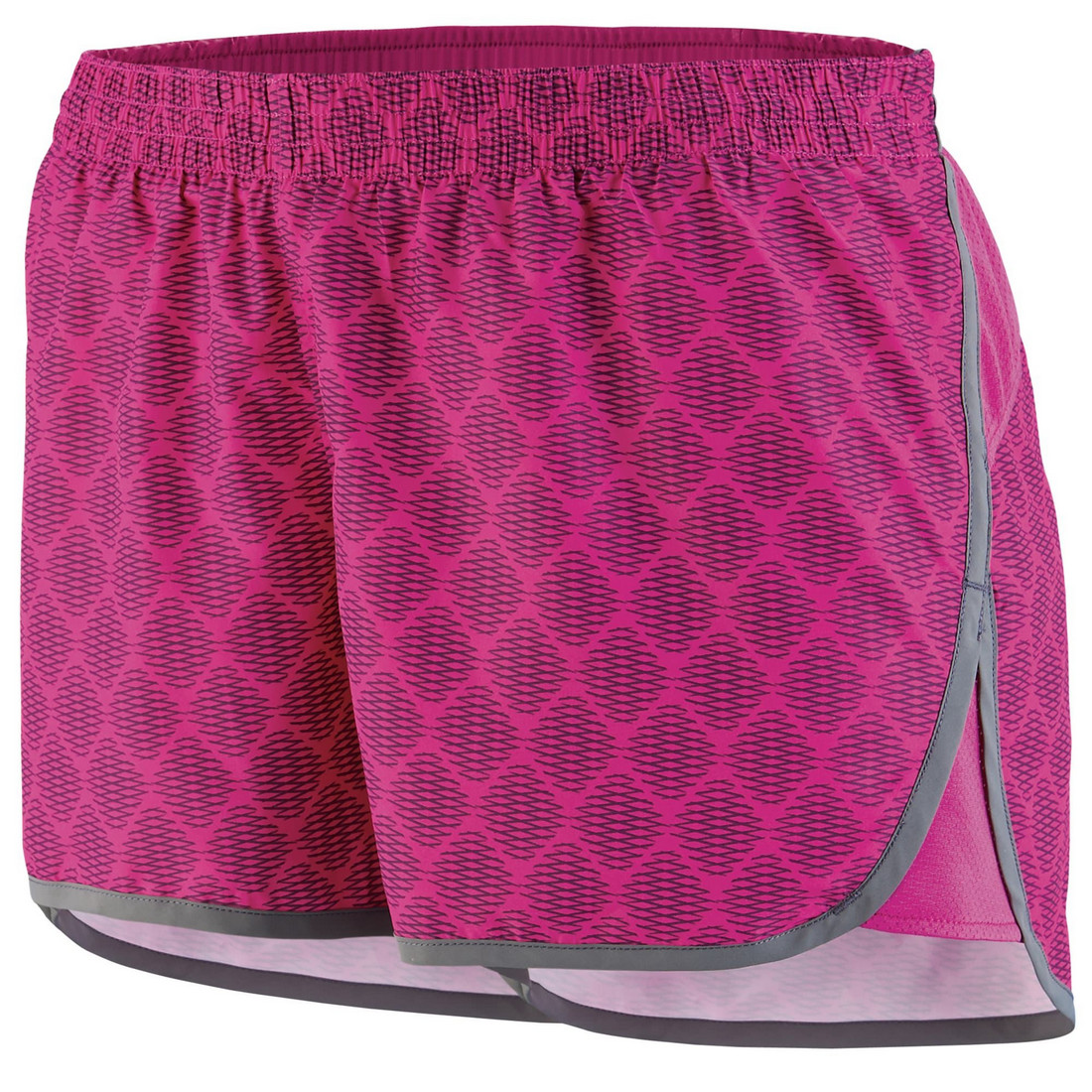 Picture of Augusta 2428A-Power Pink Plexus- Graphite-XS Ladies Fysique Short&#44; Power Pink Plexus & Graphite - Extra Small