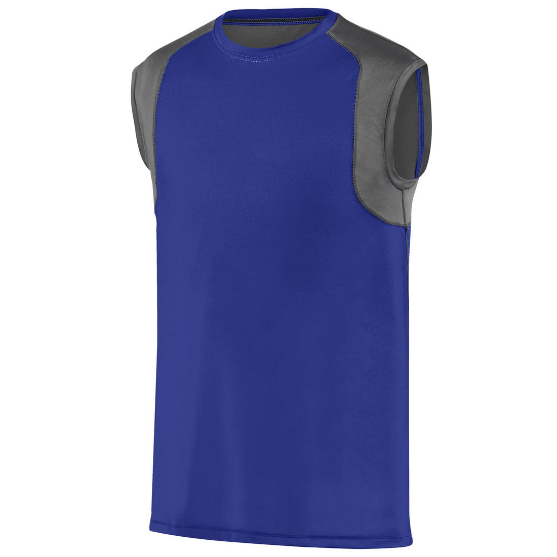 Picture of Augusta 2524A-Purple- Graphite-XS Astonish Sleeveless Jersey T-Shirt&#44; Purple & Graphite - Extra Small