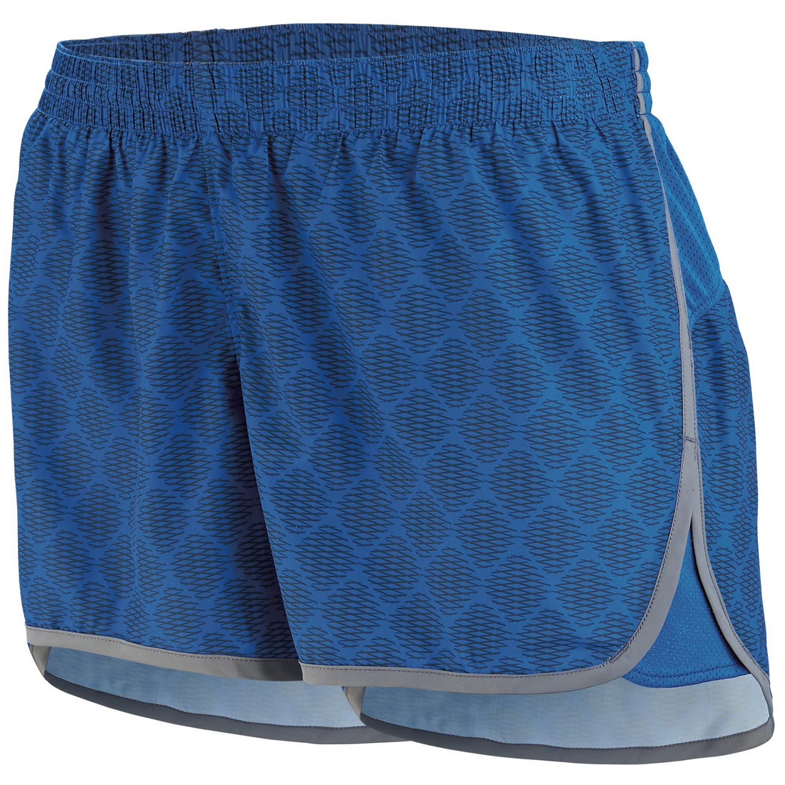 Picture of Augusta 2428A-Royal Plexus- Graphite-S Ladies Fysique Short&#44; Royal Plexus & Graphite - Small