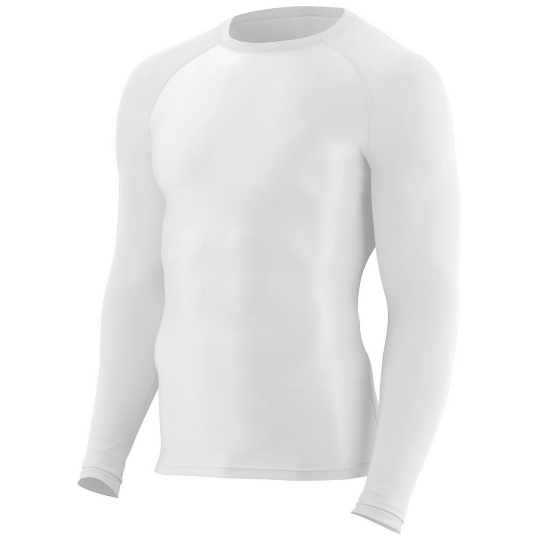 Augusta 2605A-White-M Youth Hyperform Compression Long Sleeve Shirt, White - Medium