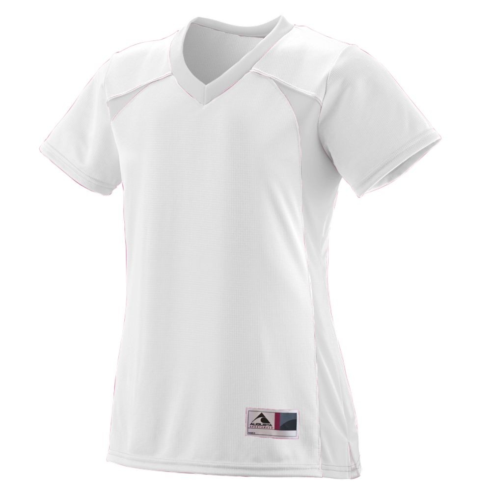 Picture of Augusta 263A-White- White-L Girls Victor Replica Jersey T-Shirt&#44; White-White - Large