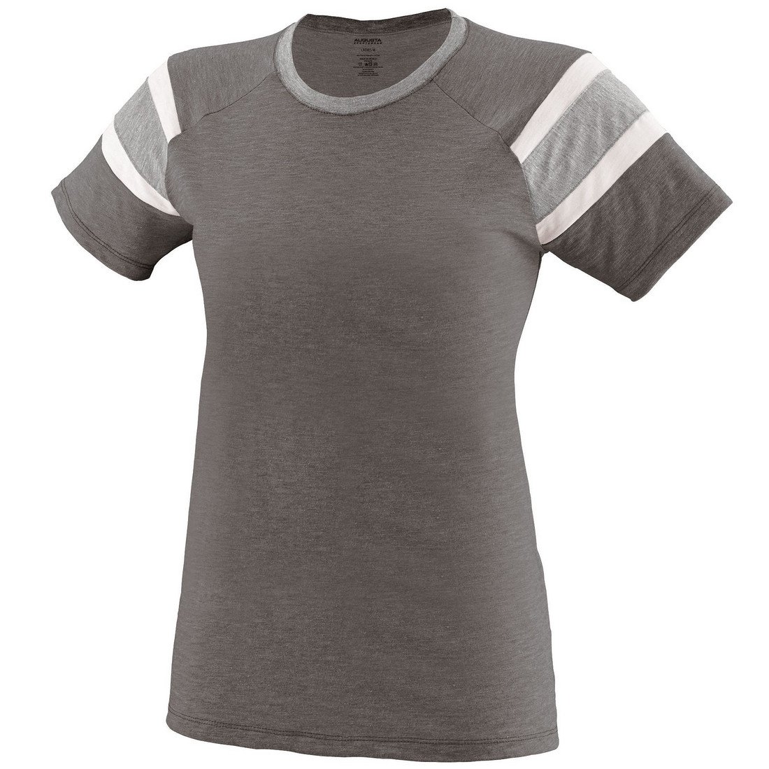 Picture of Augusta 3011A-Slate- Athletic Heather- White-2X Ladies Fanatic Tee&#44; Slate&#44; Athletic Heather-White - 2X