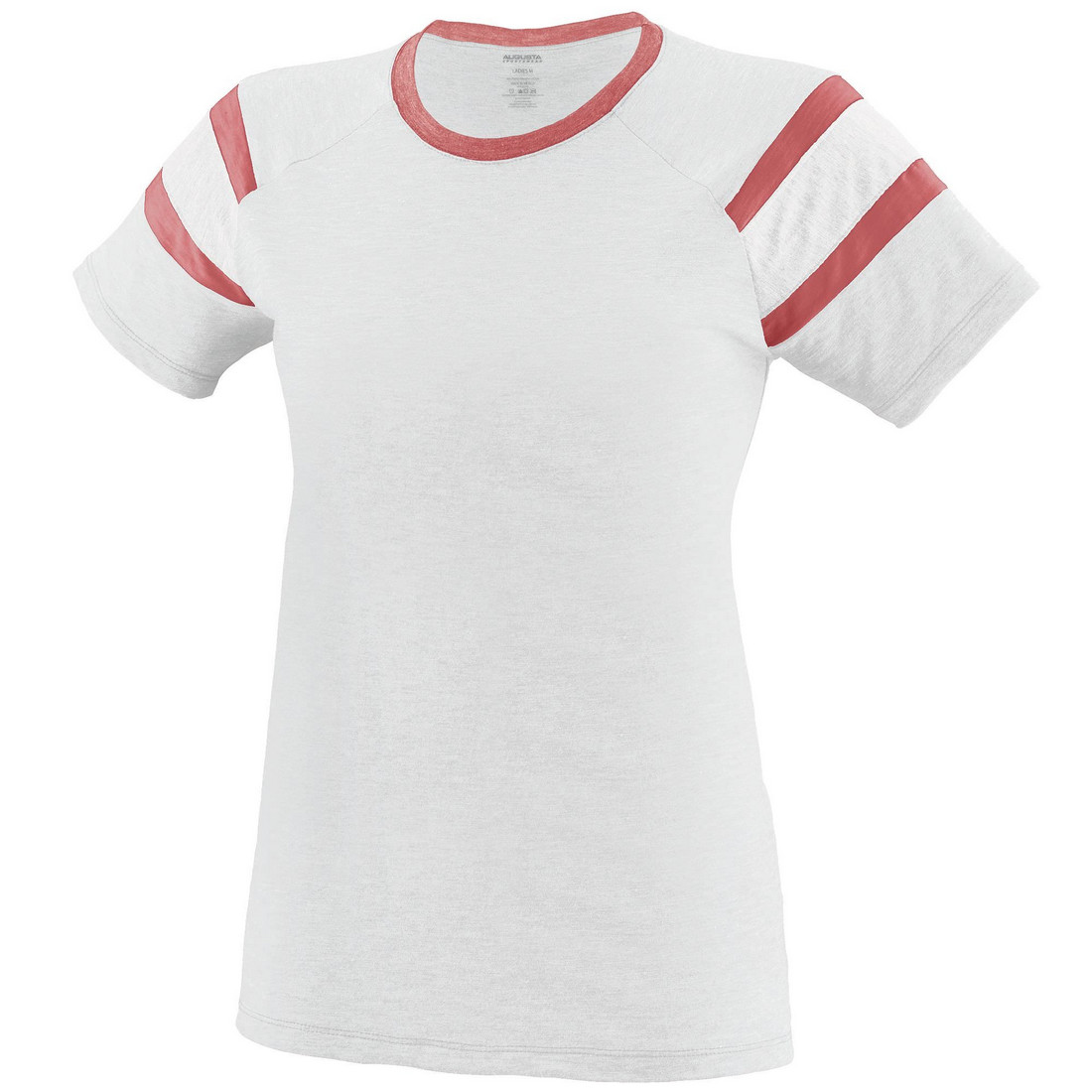 Picture of Augusta 3011A-White- Red- White-XL Ladies Fanatic Tee&#44; White&#44; Red-White - Extra Large