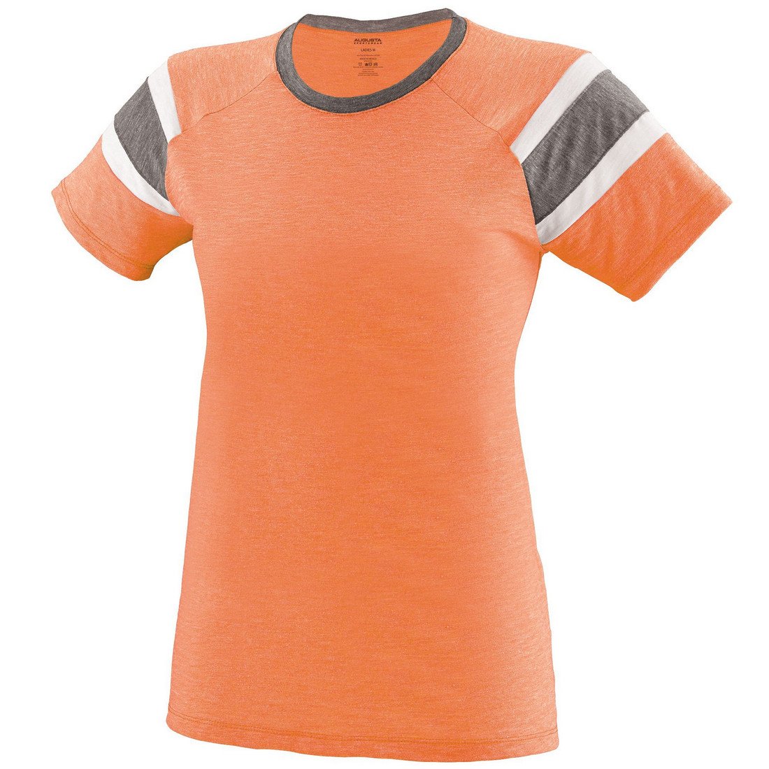 Picture of Augusta 3014A-LT ONG-Slt-WHT-S Girls Fanatic Tee&#44; Light Orange&#44; Slate-White - Small