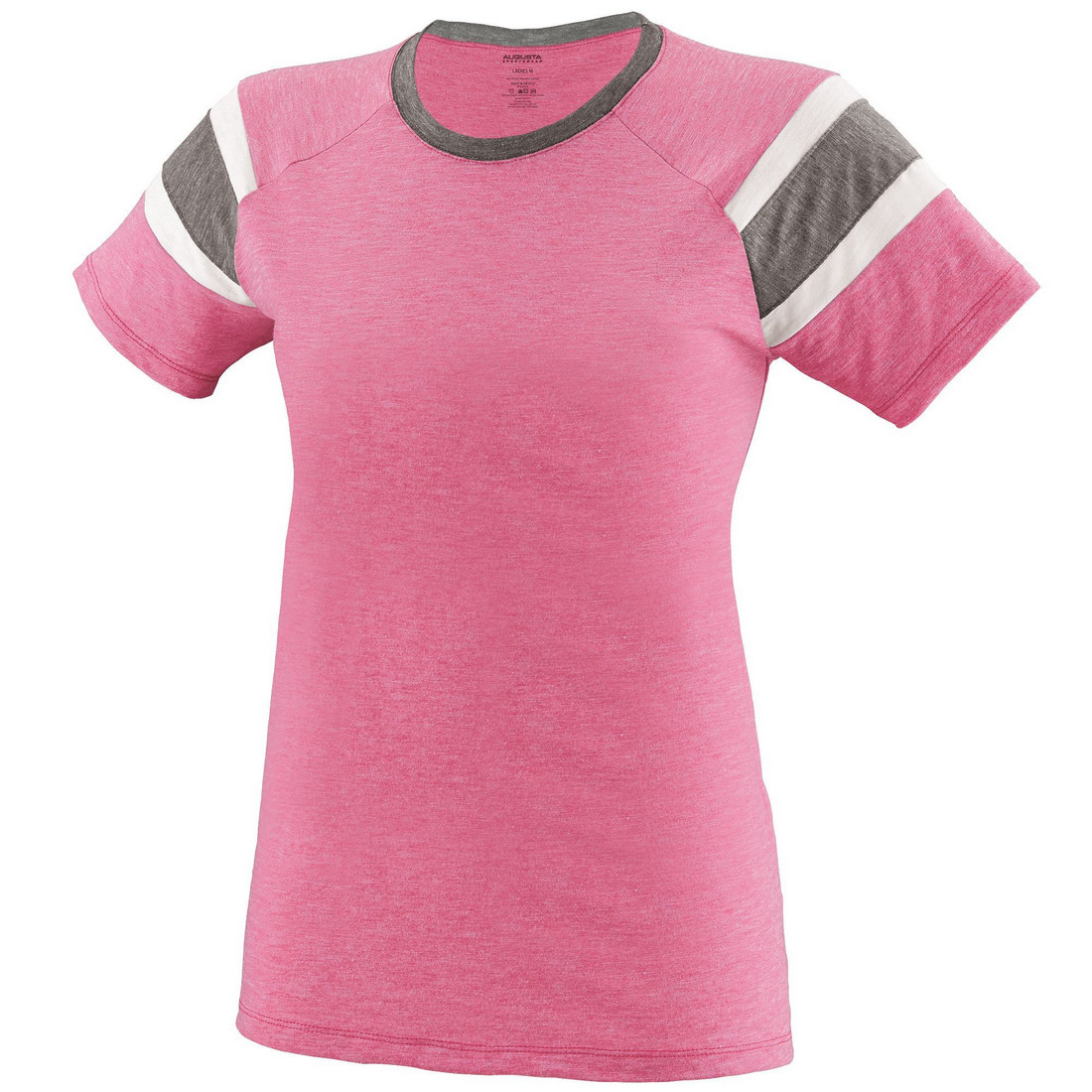 Picture of Augusta 3011A-Power Pink- Slate- White-XS Ladies Fanatic Tee&#44; Power Pink&#44; Slate-White - Extra Small