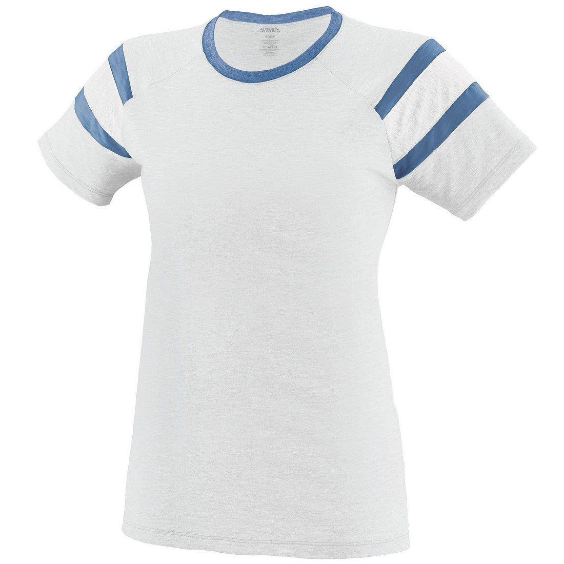 Picture of Augusta 3011A-White- Royal- White-S Ladies Fanatic Tee&#44; White&#44; Royal-White - Small
