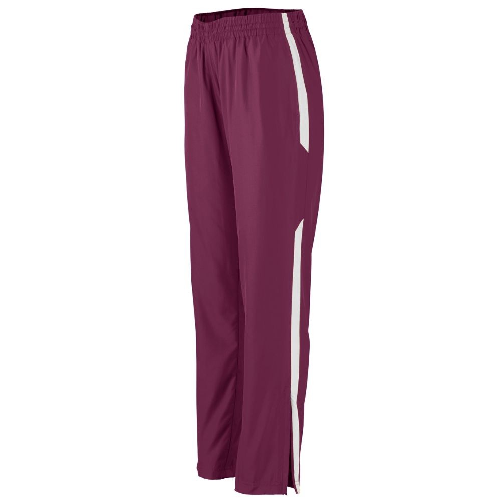 Picture of Augusta 3506A-Maroon- White-XS Ladies Avail Pant&#44; Maroon-White - Extra Small