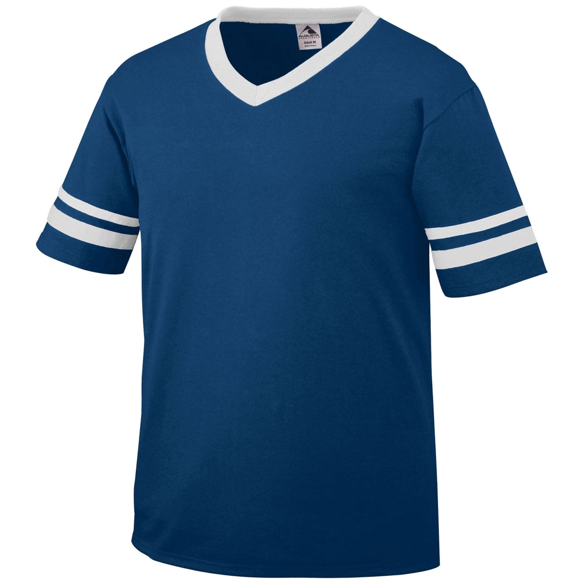 Augusta 360A-Navy- White-3X Adult Striped Sleeve Jersey, Navy & White - 3X