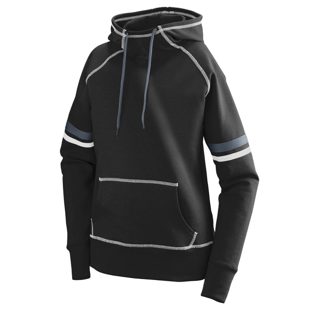 Augusta 5440A-Black- White- Graphite-S Ladies Spry Hoody, Black & White & Graphite - Small